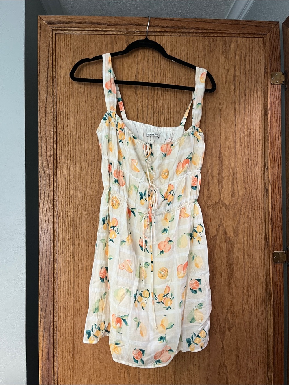 Abercrombie & Fitch White Lemon & orange Print Mini Dress